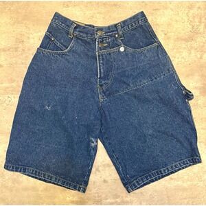 Baggy Wide Leg Denim Jorts Vintage Y2K Size 29 Blue Shorts Mens Distressed
